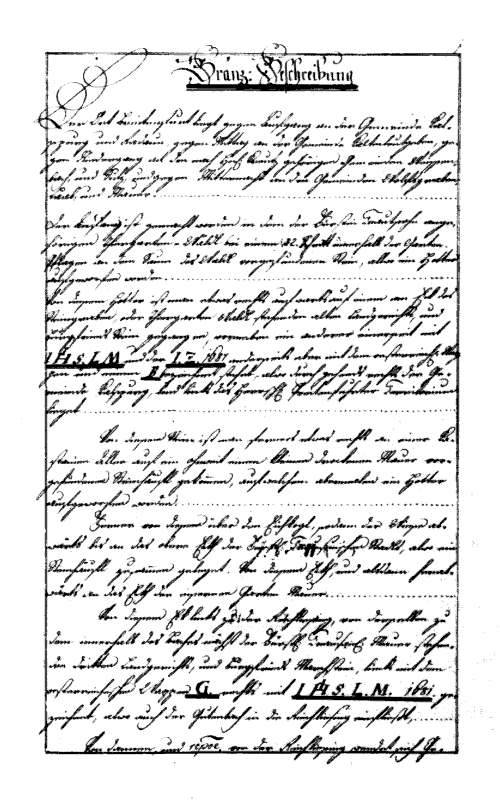 Urkunde "Josefinische Fassion"